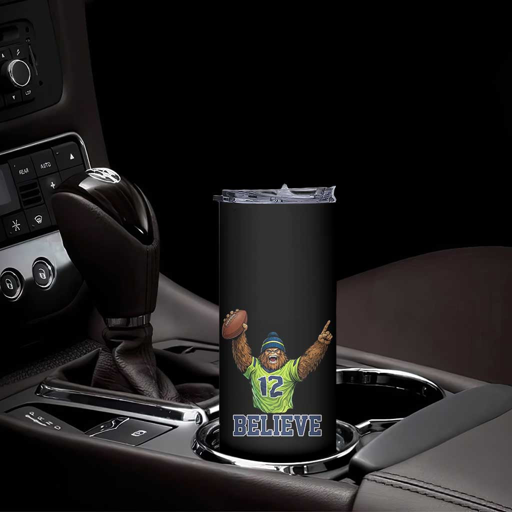 Funny Bigfoot Seattle Sports Fan Skinny Tumbler Pacific Northwest Football Graphic