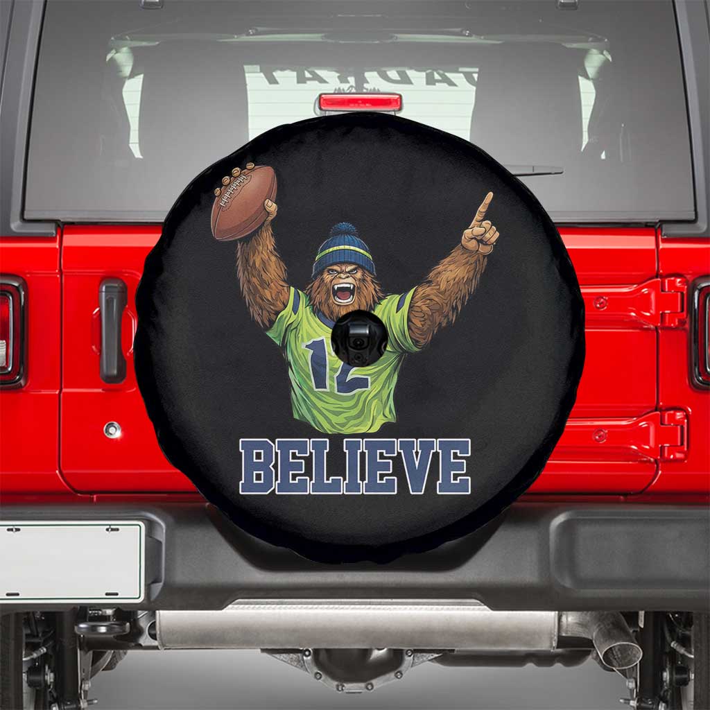 Funny Bigfoot Seattle Sports Fan Spare Tire Cover Pacific Northwest Football Graphic