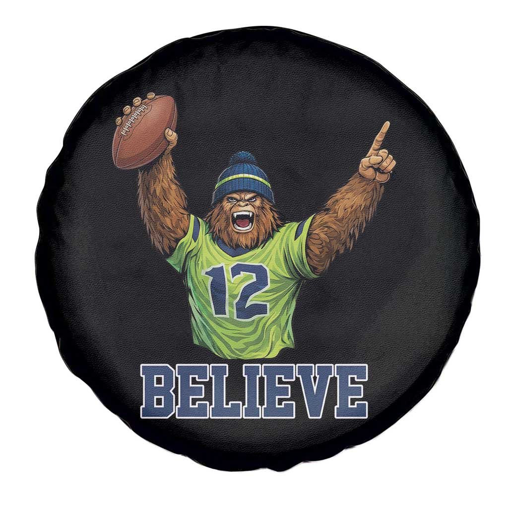 Funny Bigfoot Seattle Sports Fan Spare Tire Cover Pacific Northwest Football Graphic