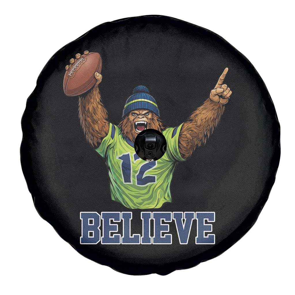 Funny Bigfoot Seattle Sports Fan Spare Tire Cover Pacific Northwest Football Graphic