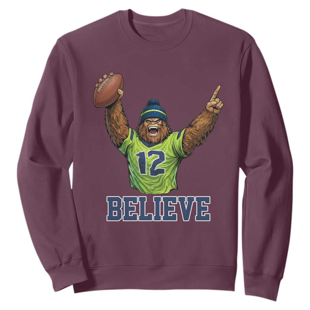 Funny Bigfoot Seattle Sports Fan Sweatshirt Pacific Northwest Football Graphic