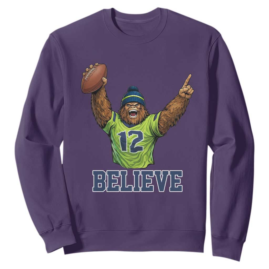 Funny Bigfoot Seattle Sports Fan Sweatshirt Pacific Northwest Football Graphic