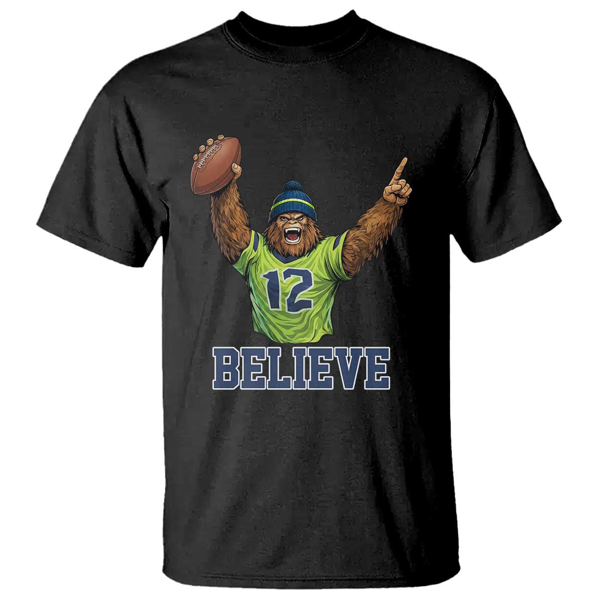 Funny Bigfoot Seattle Sports Fan T Shirt Pacific Northwest Football Graphic