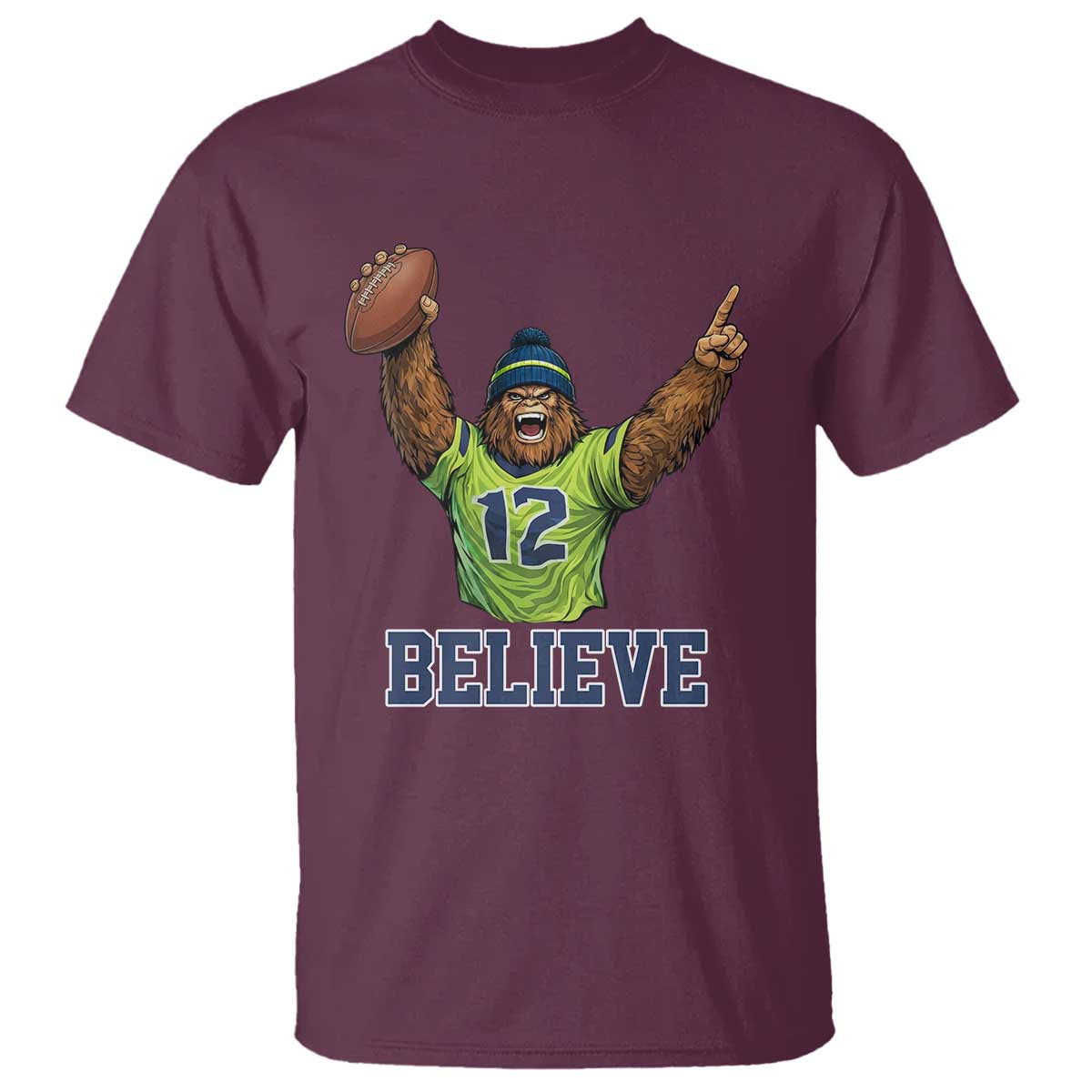Funny Bigfoot Seattle Sports Fan T Shirt Pacific Northwest Football Graphic