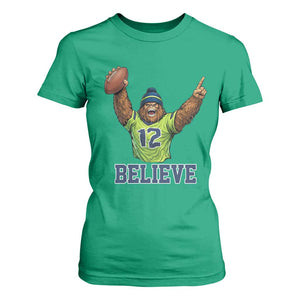 Funny Bigfoot Seattle Sports Fan T Shirt For Women Pacific Northwest Football Graphic