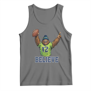 Funny Bigfoot Seattle Sports Fan Tank Top Pacific Northwest Football Graphic