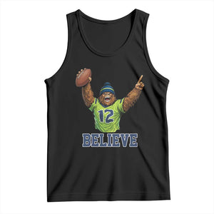 Funny Bigfoot Seattle Sports Fan Tank Top Pacific Northwest Football Graphic
