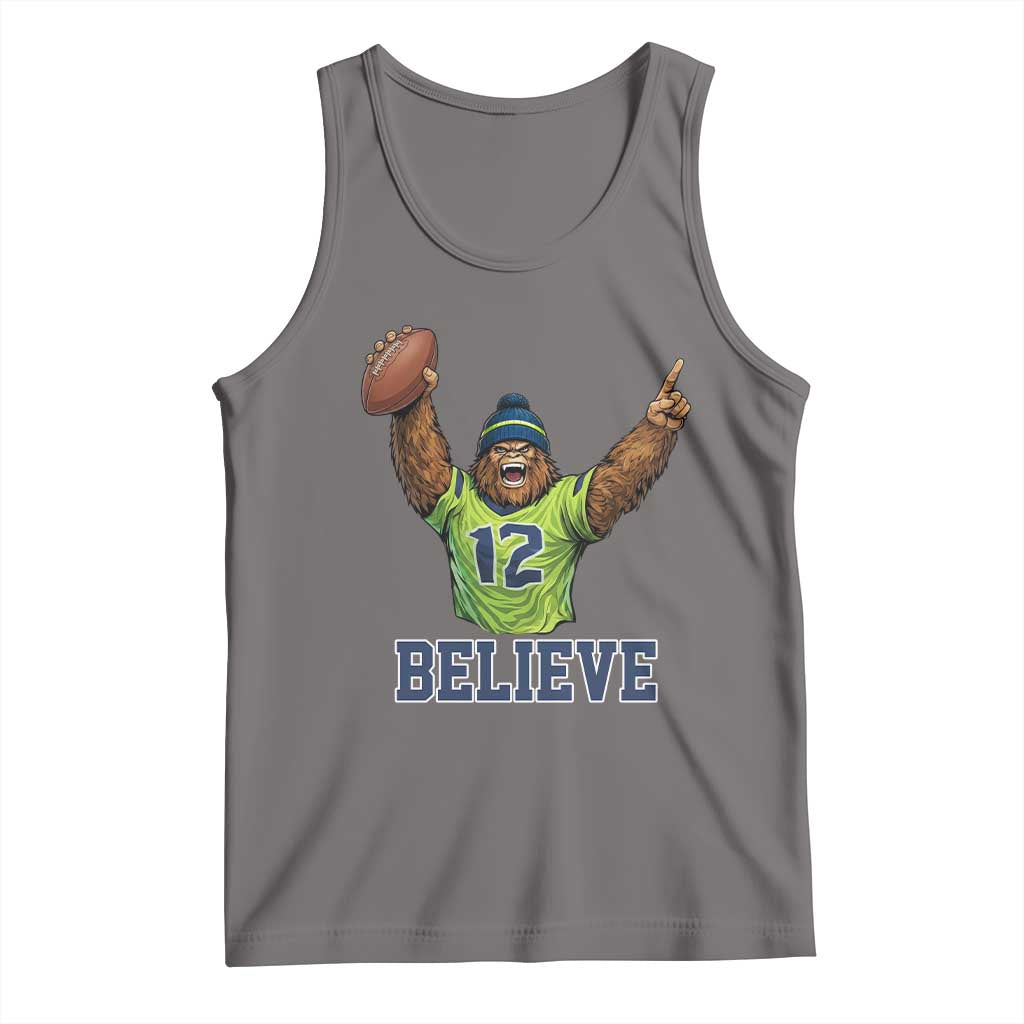 Funny Bigfoot Seattle Sports Fan Tank Top Pacific Northwest Football Graphic