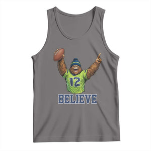 Funny Bigfoot Seattle Sports Fan Tank Top Pacific Northwest Football Graphic