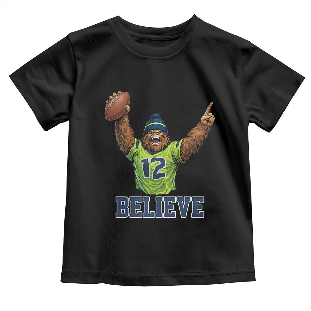 Funny Bigfoot Seattle Sports Fan Toddler T Shirt Pacific Northwest Football Graphic
