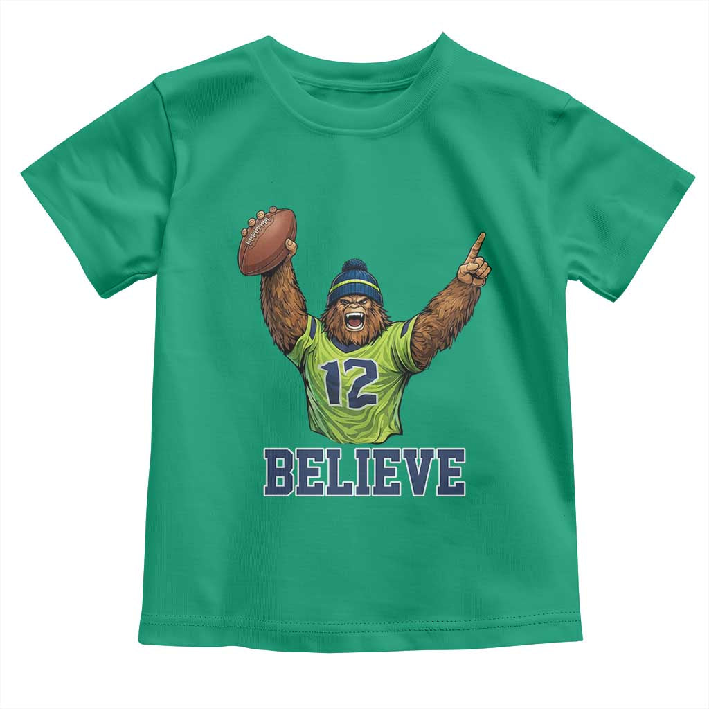 Funny Bigfoot Seattle Sports Fan Toddler T Shirt Pacific Northwest Football Graphic