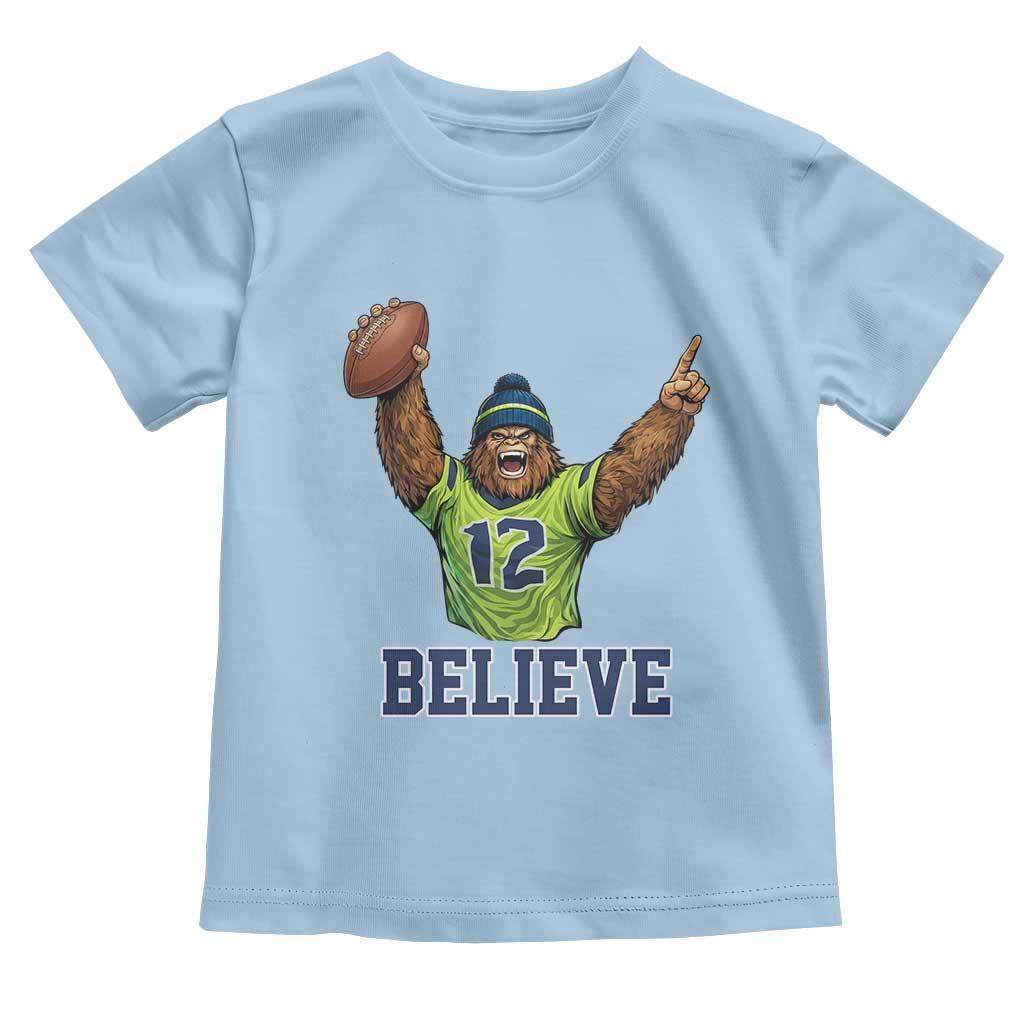 Funny Bigfoot Seattle Sports Fan Toddler T Shirt Pacific Northwest Football Graphic