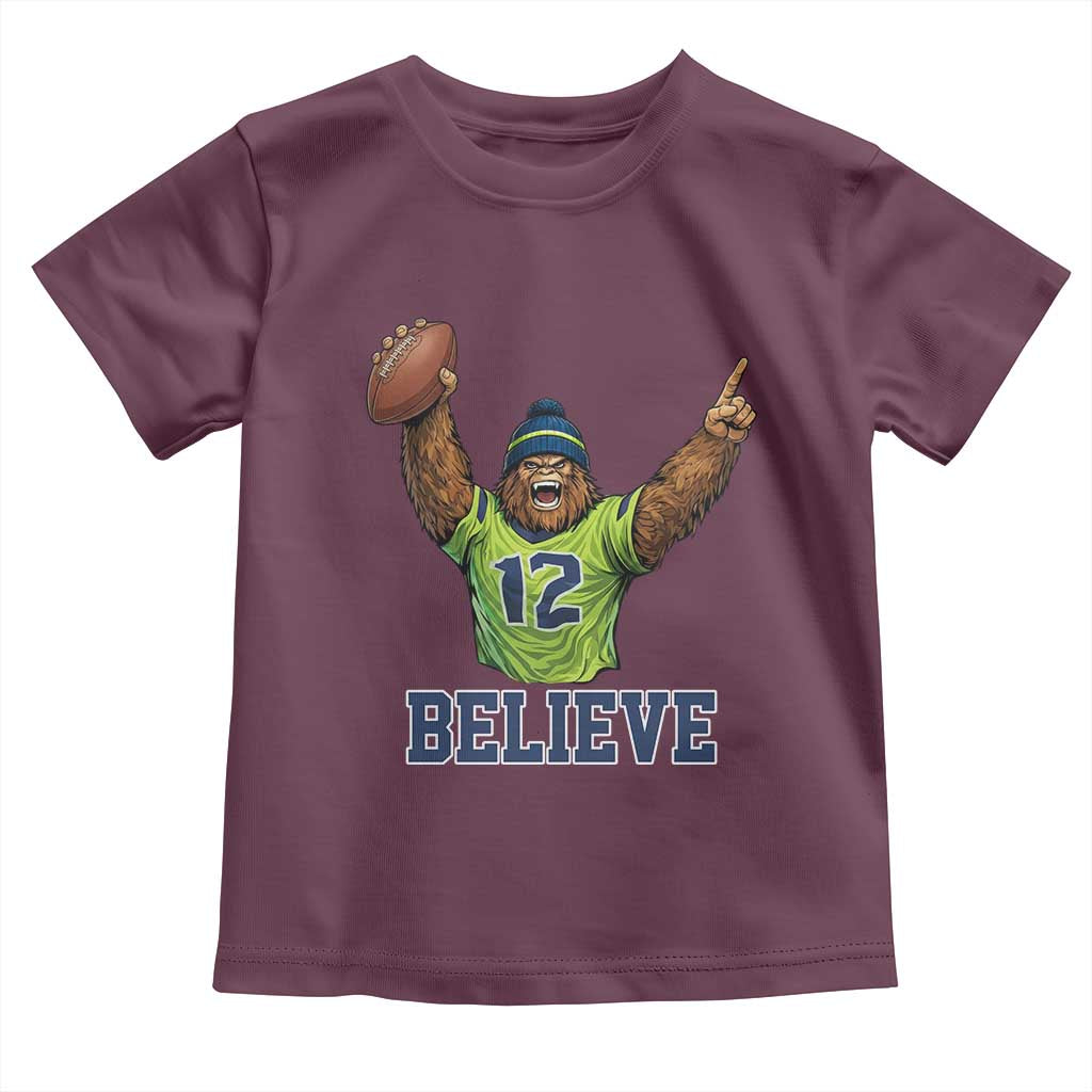 Funny Bigfoot Seattle Sports Fan Toddler T Shirt Pacific Northwest Football Graphic