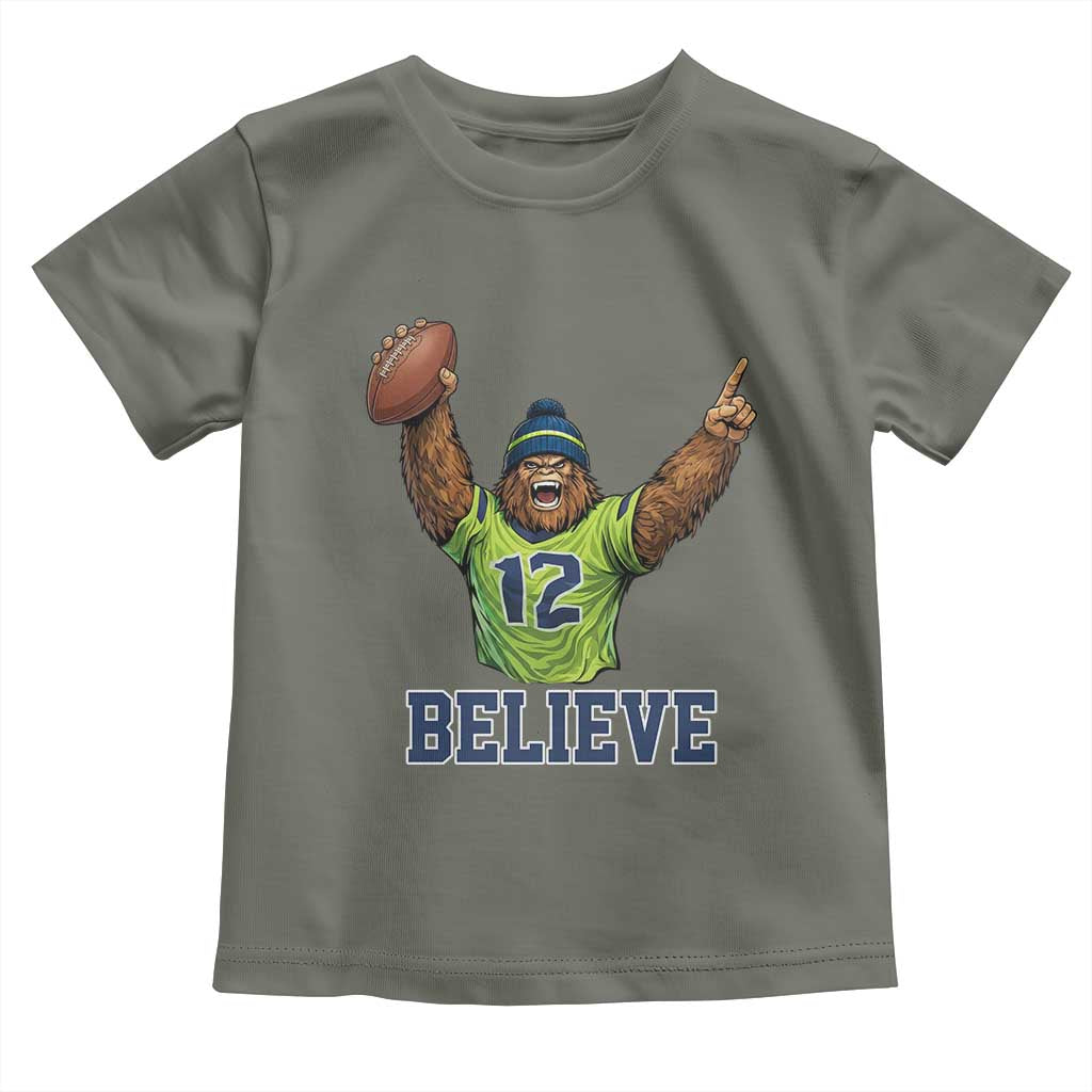 Funny Bigfoot Seattle Sports Fan Toddler T Shirt Pacific Northwest Football Graphic