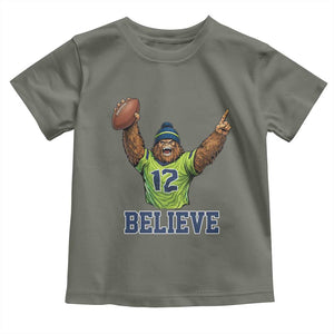 Funny Bigfoot Seattle Sports Fan Toddler T Shirt Pacific Northwest Football Graphic