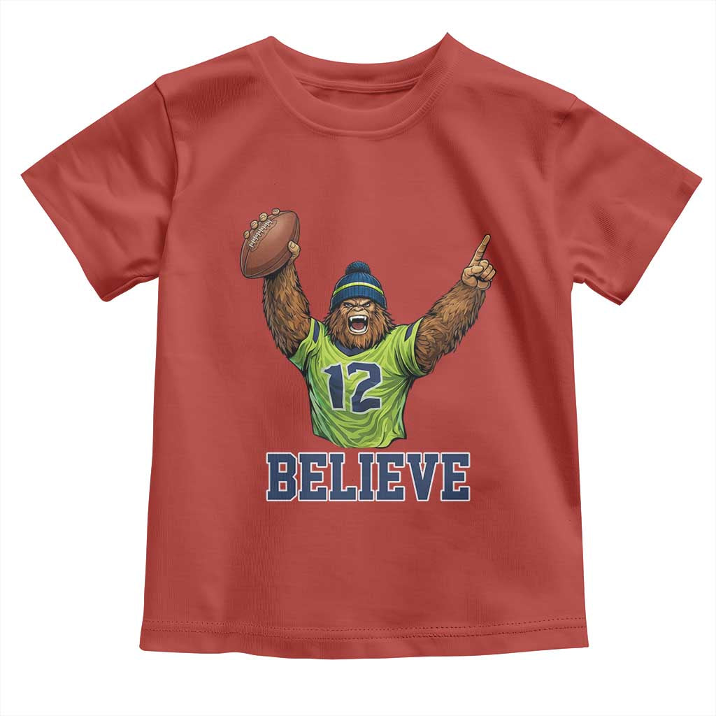 Funny Bigfoot Seattle Sports Fan Toddler T Shirt Pacific Northwest Football Graphic