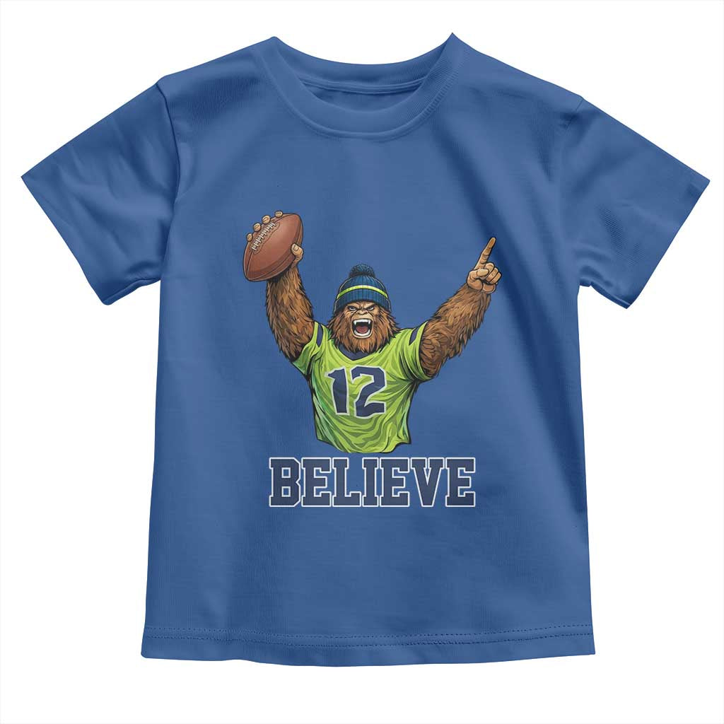 Funny Bigfoot Seattle Sports Fan Toddler T Shirt Pacific Northwest Football Graphic TS12 Royal Blue Print Your Wear