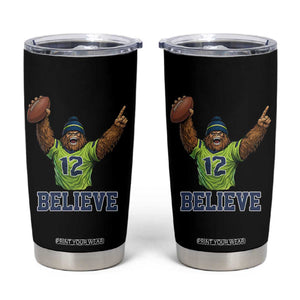 Funny Bigfoot Seattle Sports Fan Tumbler Cup Pacific Northwest Football Graphic