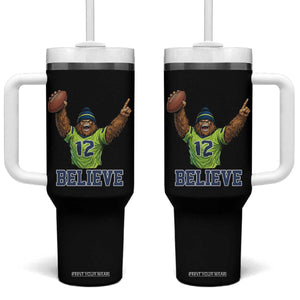 Funny Bigfoot Seattle Sports Fan Tumbler With Handle Pacific Northwest Football Graphic