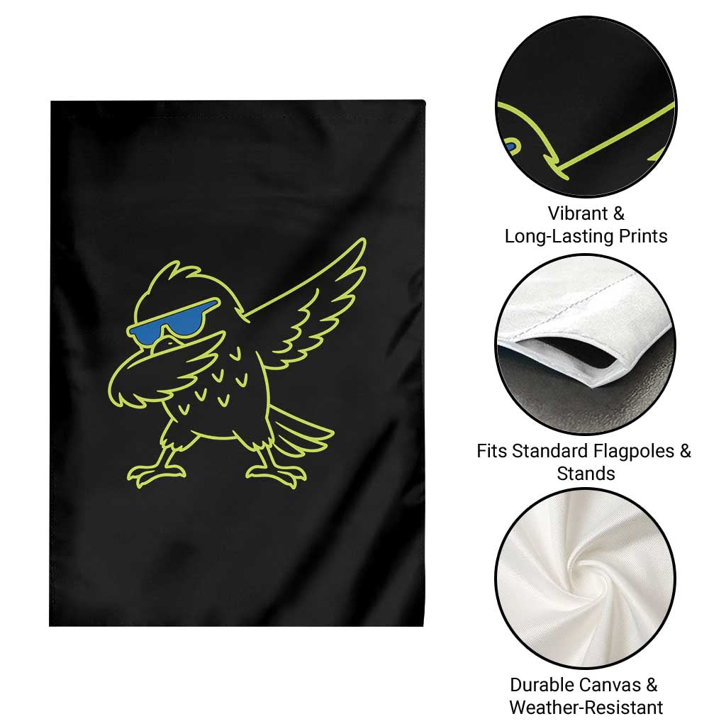 Funny Emerald City Seattle Bird Dabbing Garden Flag Pacific Northwest Sports Fan