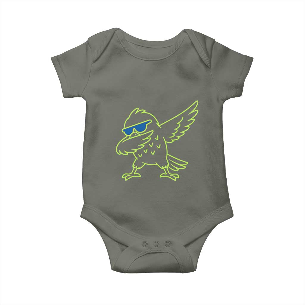 Funny Emerald City Seattle Bird Dabbing Baby Onesie Pacific Northwest Sports Fan