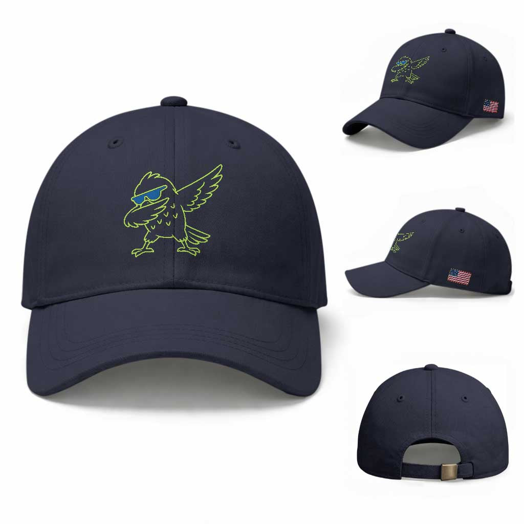 Funny Emerald City Seattle Bird Dabbing Baseball Cap Pacific Northwest Sports Fan