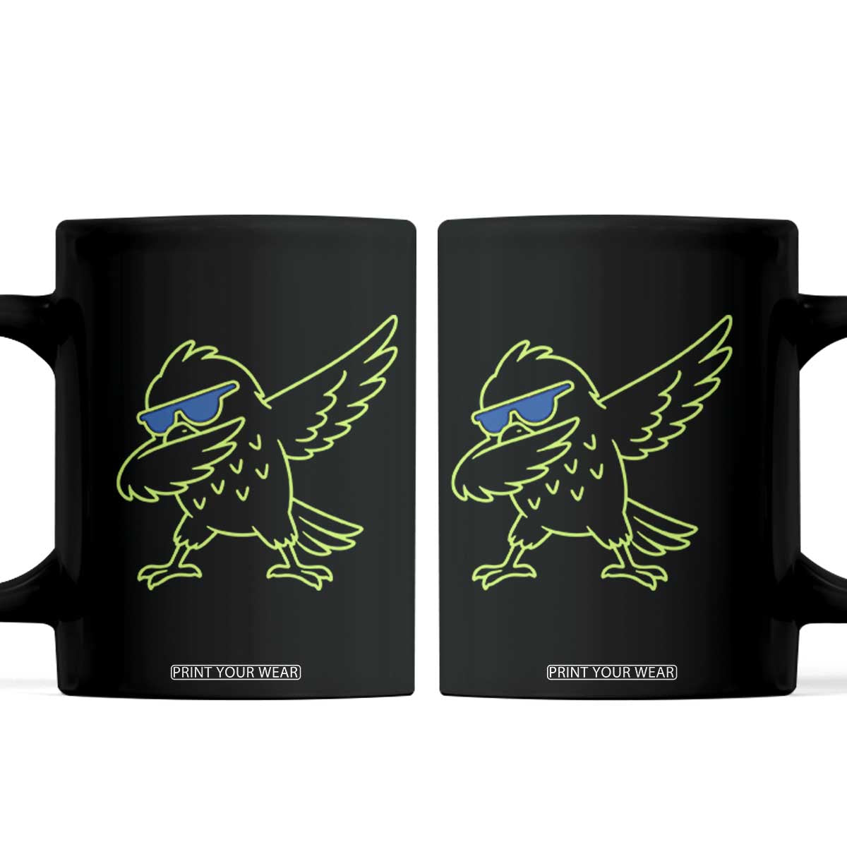 Funny Emerald City Seattle Bird Dabbing Coffee Mug Pacific Northwest Sports Fan TS12 Black Print Your Wear