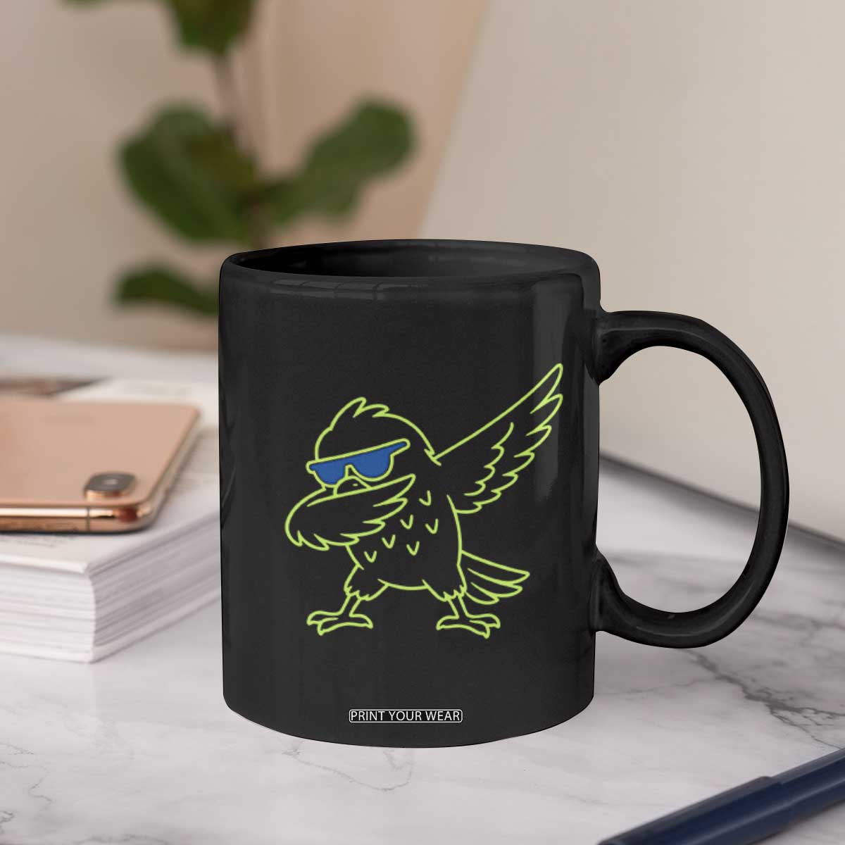 Funny Emerald City Seattle Bird Dabbing Coffee Mug Pacific Northwest Sports Fan