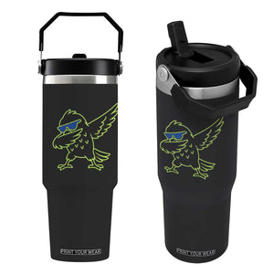 Funny Emerald City Seattle Bird Dabbing Flip Straw Tumbler Pacific Northwest Sports Fan