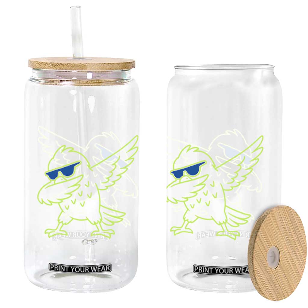 Funny Emerald City Seattle Bird Dabbing Glass Can Pacific Northwest Sports Fan