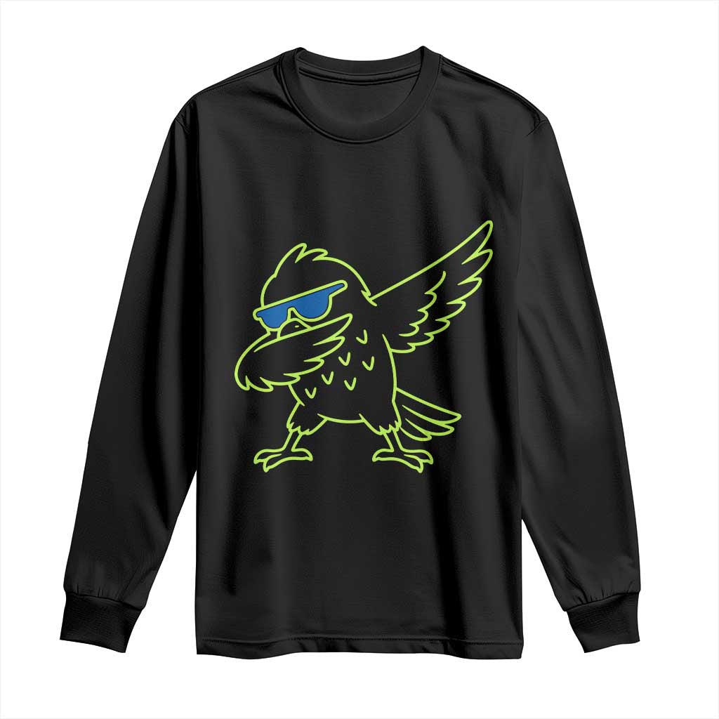 Funny Emerald City Seattle Bird Dabbing Long Sleeve Shirt Pacific Northwest Sports Fan