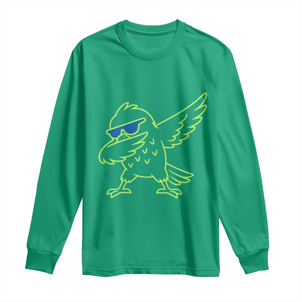 Funny Emerald City Seattle Bird Dabbing Long Sleeve Shirt Pacific Northwest Sports Fan