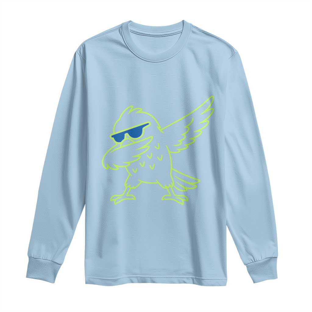 Funny Emerald City Seattle Bird Dabbing Long Sleeve Shirt Pacific Northwest Sports Fan