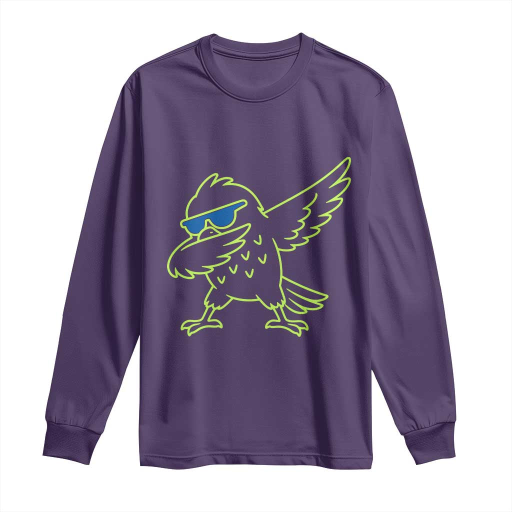 Funny Emerald City Seattle Bird Dabbing Long Sleeve Shirt Pacific Northwest Sports Fan