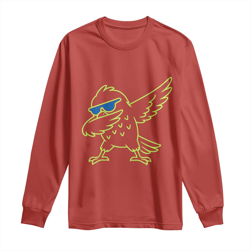 Funny Emerald City Seattle Bird Dabbing Long Sleeve Shirt Pacific Northwest Sports Fan