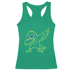 Funny Emerald City Seattle Bird Dabbing Racerback Tank Top Pacific Northwest Sports Fan