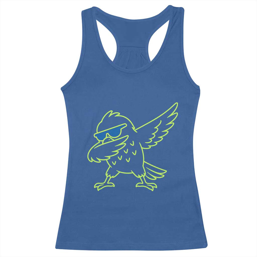 Funny Emerald City Seattle Bird Dabbing Racerback Tank Top Pacific Northwest Sports Fan TS12 Royal Blue Print Your Wear