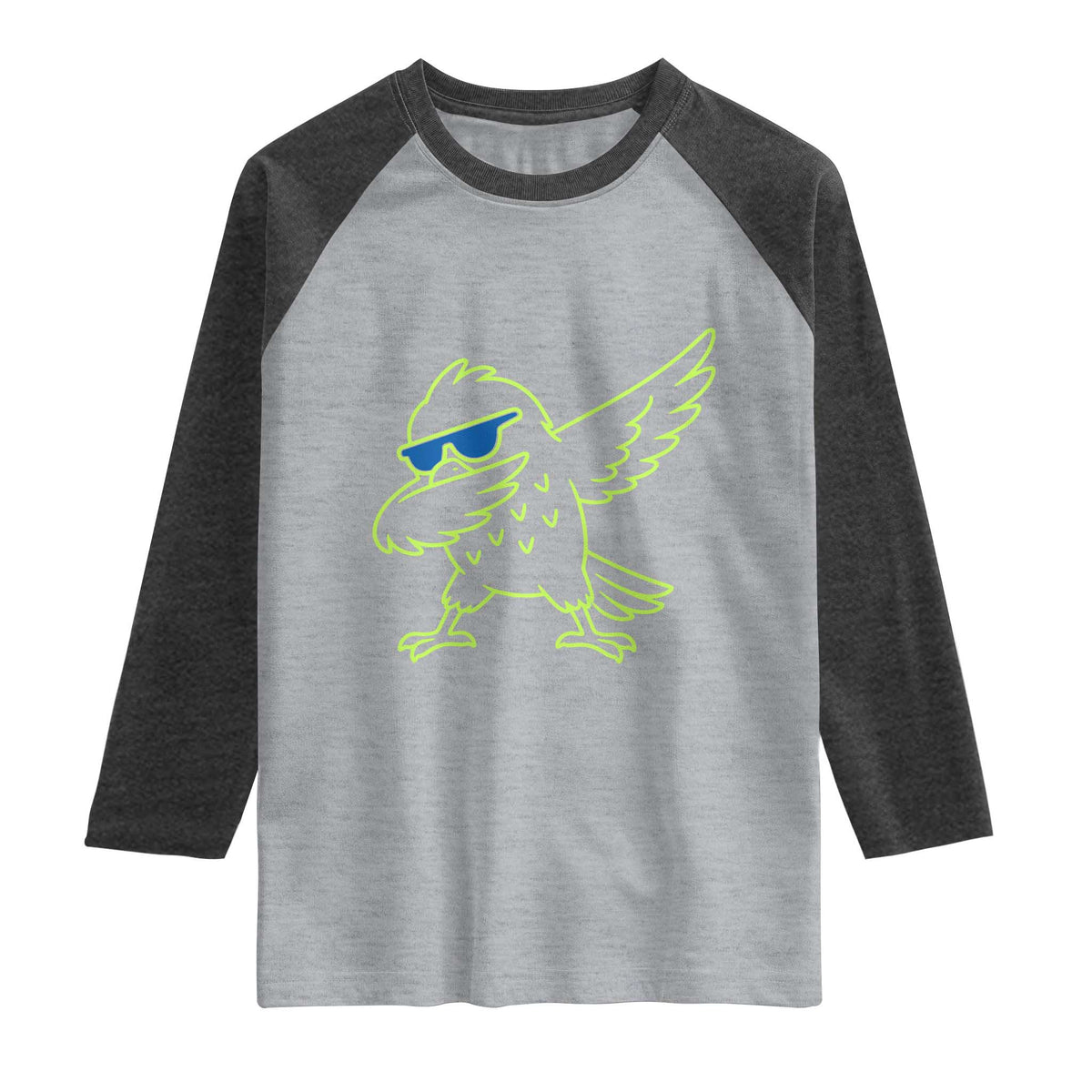 Funny Emerald City Seattle Bird Dabbing Raglan Shirt Pacific Northwest Sports Fan