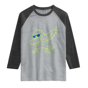 Funny Emerald City Seattle Bird Dabbing Raglan Shirt Pacific Northwest Sports Fan
