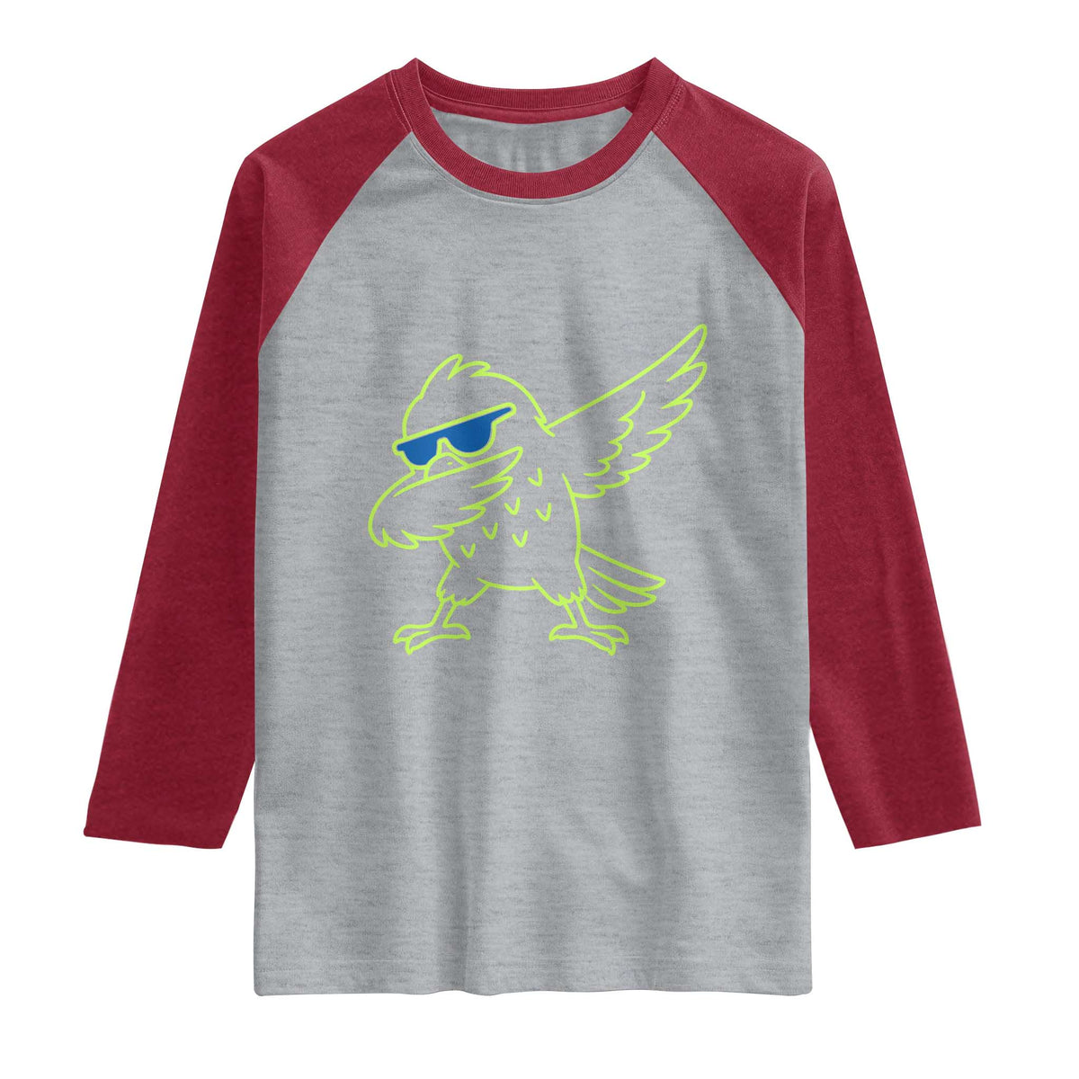 Funny Emerald City Seattle Bird Dabbing Raglan Shirt Pacific Northwest Sports Fan