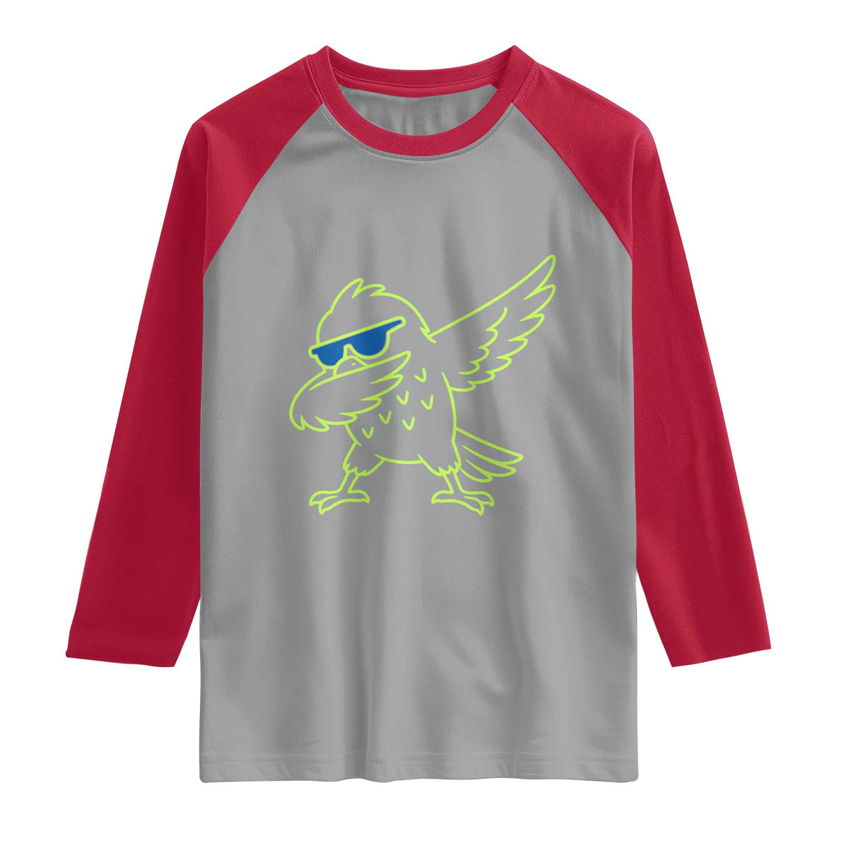 Funny Emerald City Seattle Bird Dabbing Raglan Shirt Pacific Northwest Sports Fan