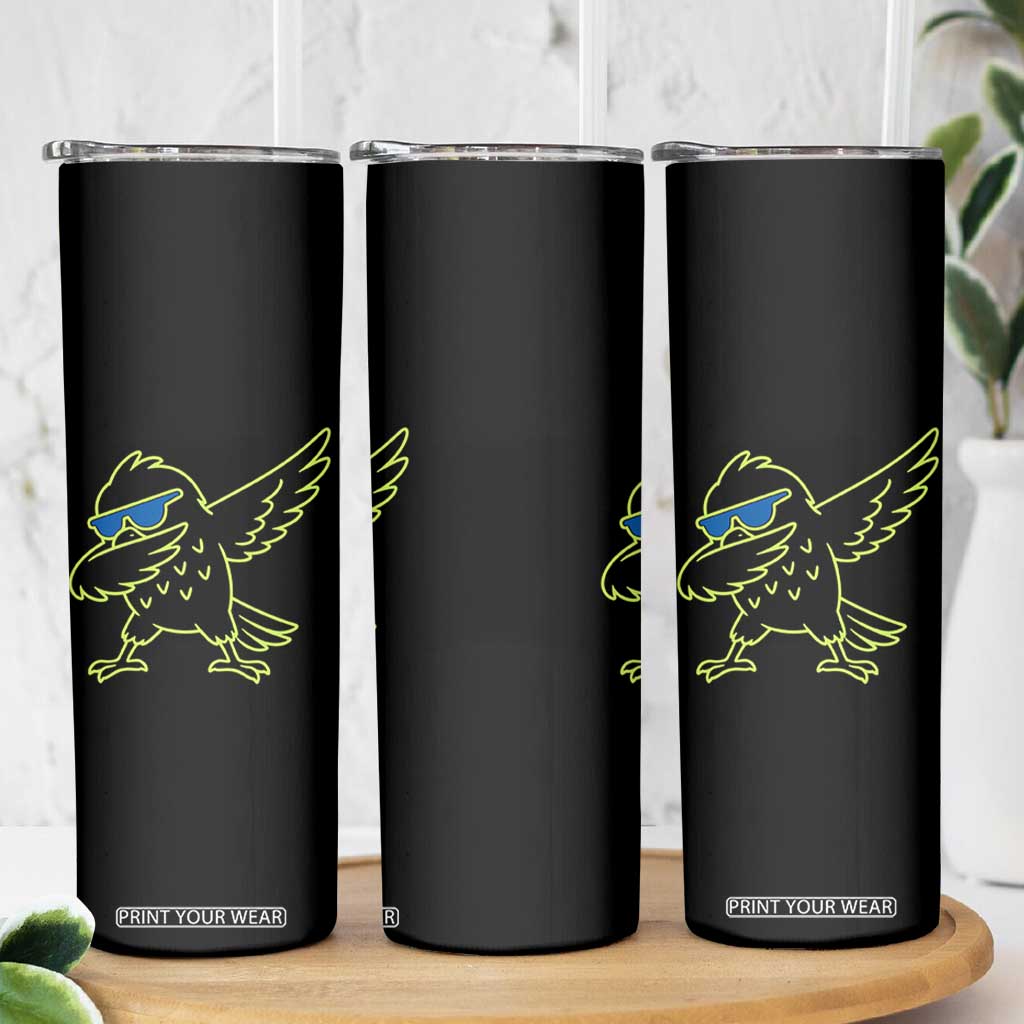 Funny Emerald City Seattle Bird Dabbing Skinny Tumbler Pacific Northwest Sports Fan