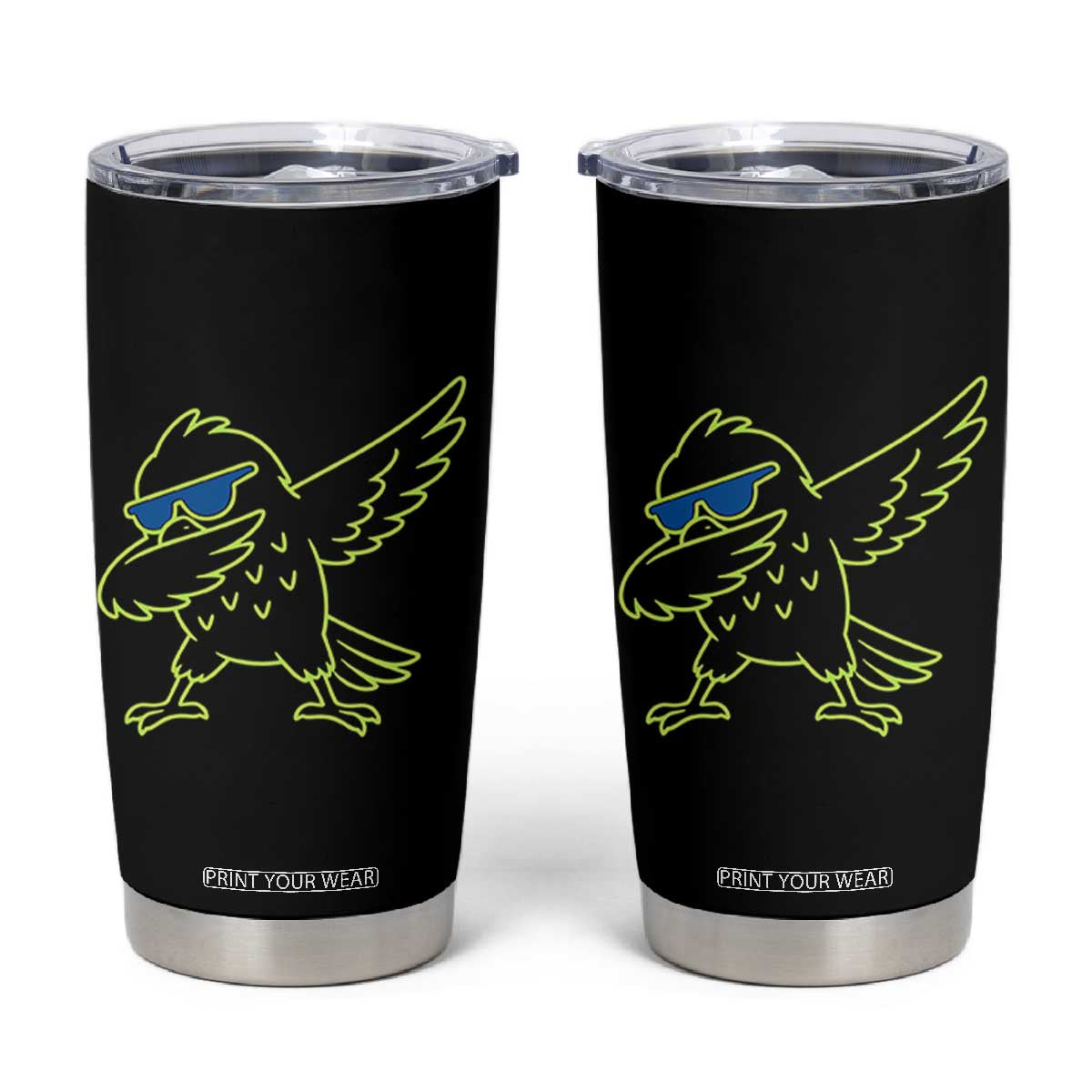 Funny Emerald City Seattle Bird Dabbing Tumbler Cup Pacific Northwest Sports Fan TS12 Black Print Your Wear