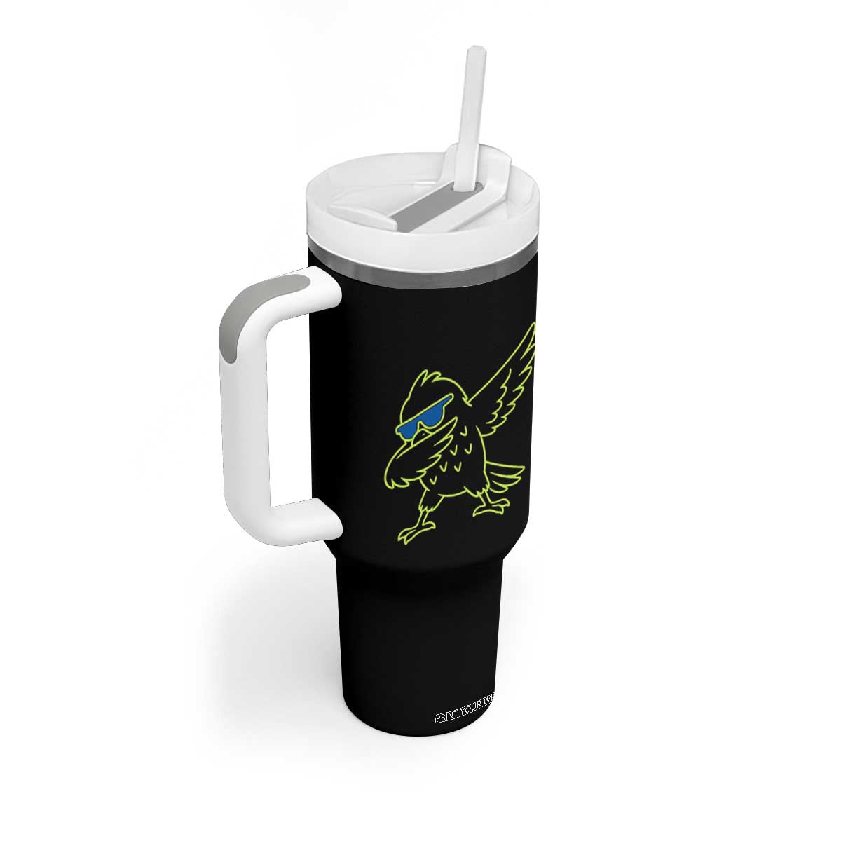 Funny Emerald City Seattle Bird Dabbing Tumbler With Handle Pacific Northwest Sports Fan