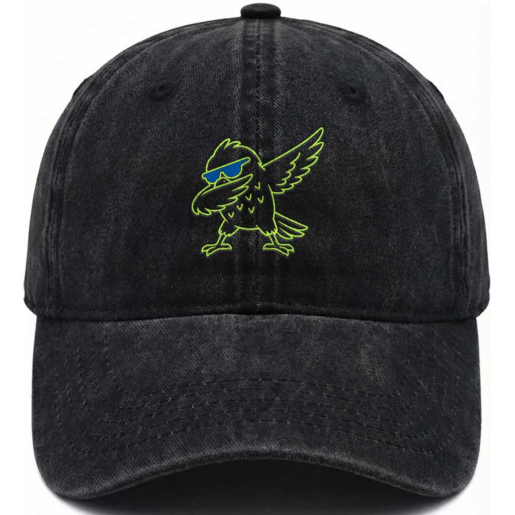 Funny Emerald City Seattle Bird Dabbing Washed Cotton Baseball Cap Pacific Northwest Sports Fan TS12 Print Your Wear