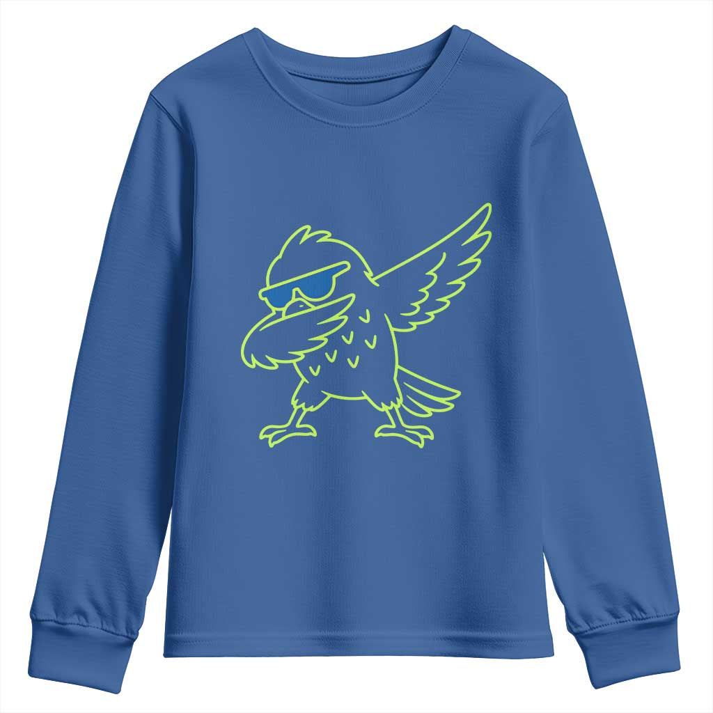 Funny Emerald City Seattle Bird Dabbing Youth Sweatshirt Pacific Northwest Sports Fan TS12 Royal Blue Print Your Wear