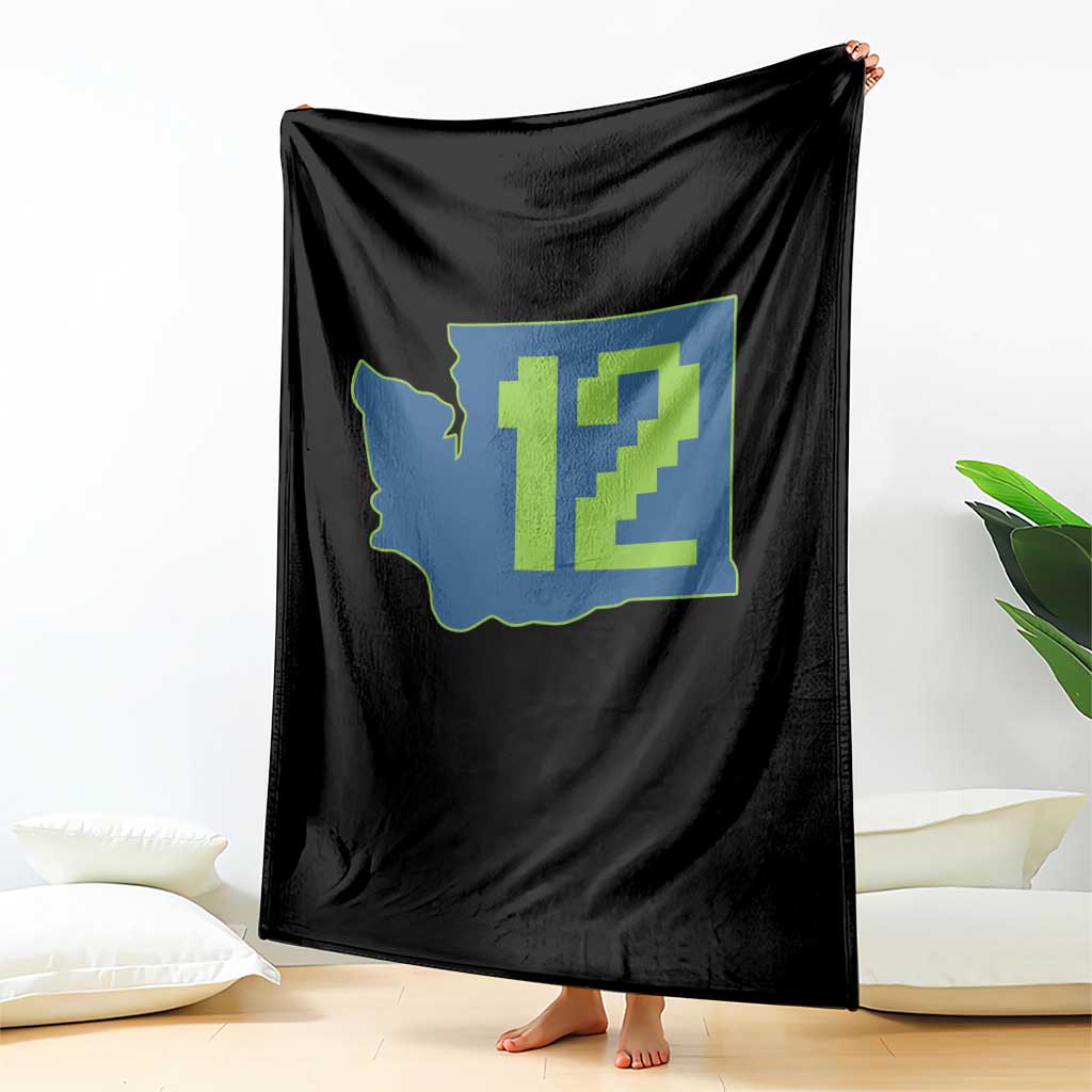 Washington State Map Number 12 Throw Blanket Pacific Northwest Sports Fan