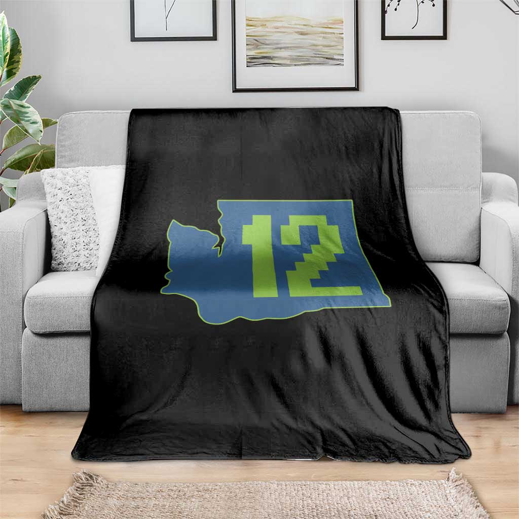 Washington State Map Number 12 Throw Blanket Pacific Northwest Sports Fan