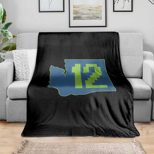 Washington State Map Number 12 Throw Blanket Pacific Northwest Sports Fan