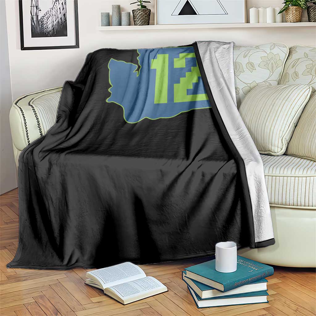 Washington State Map Number 12 Throw Blanket Pacific Northwest Sports Fan